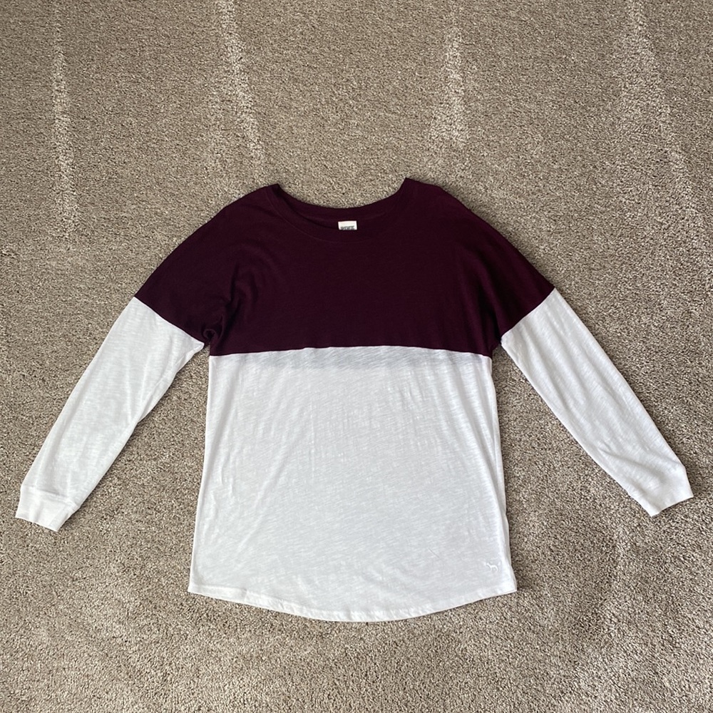 Victoria’s Secret Pink Color Block Long Sleeve Shirt